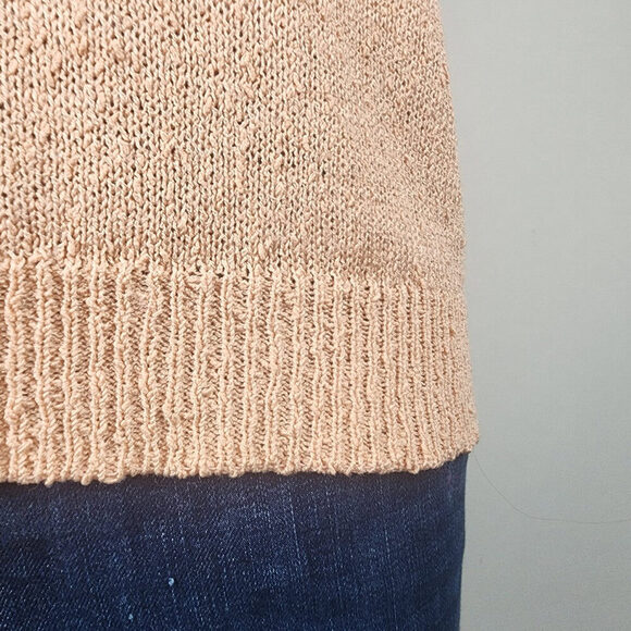 Vintage Peach Floral Short Sleeve Knit Sweater Size L - Picture 5 of 8